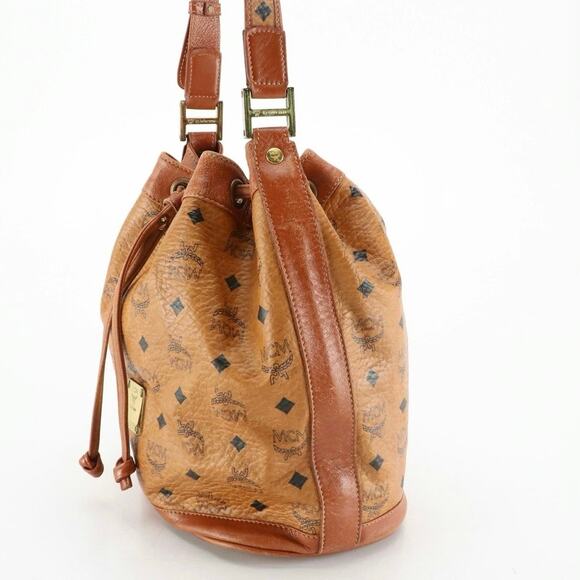 Authenticated MCM Leather Drawstring Bucket Bag - Picture 5 of 11